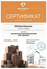 Сертификат официального дилера на поставку продукции Braer